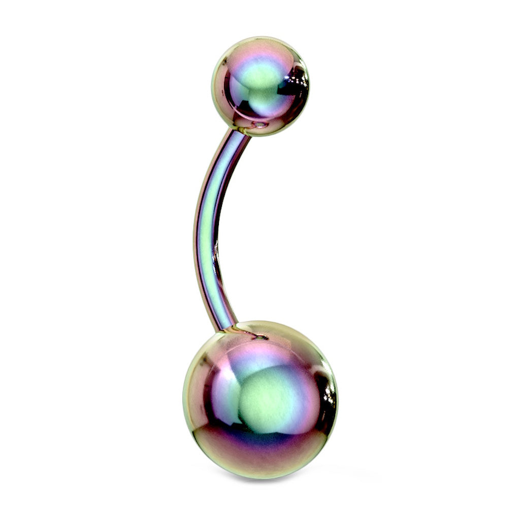 Titanium Plated Metallic Belly Ring 14G 316L Surgical Steel