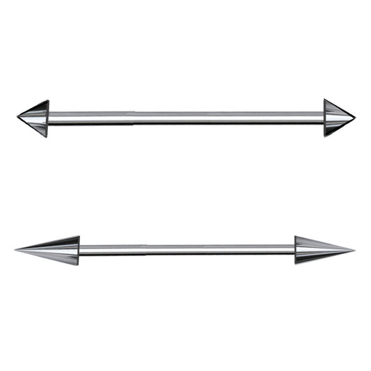 Spike Industrial Barbell 14G 316L Surgical Steel